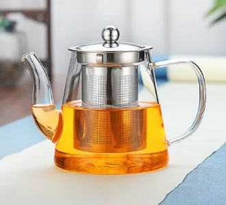 THÉIÈRE EN VERRE  AVEC FILTRE