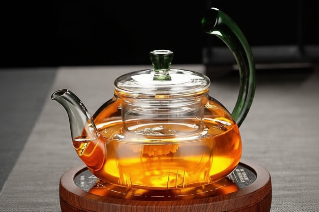 THÉIÈRE EN VERRE BRAS VERT