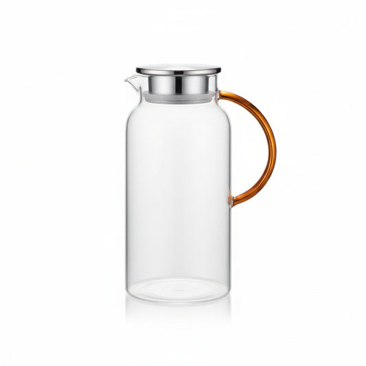 THEIERE EN VERRE AVEC COUVERCLE INOX