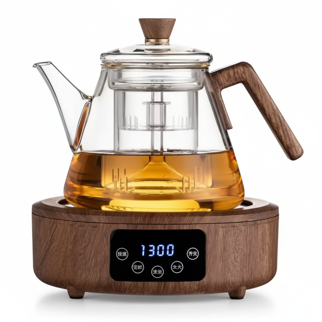 THÉIÈRE EN VERRE AVEC RÉCHAUD