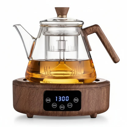 THÉIÈRE EN VERRE AVEC RÉCHAUD