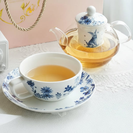 THÉIÈRE SOLITAIRE EN VERRE (BLEU)