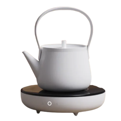 Ensemble de théière en inox avec réchaud