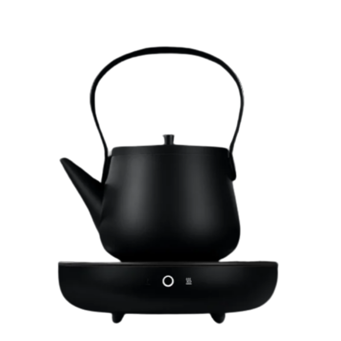 Ensemble de théière en inox avec réchaud
