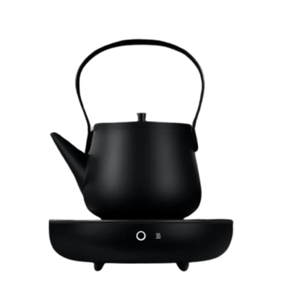 Ensemble de théière en inox avec réchaud