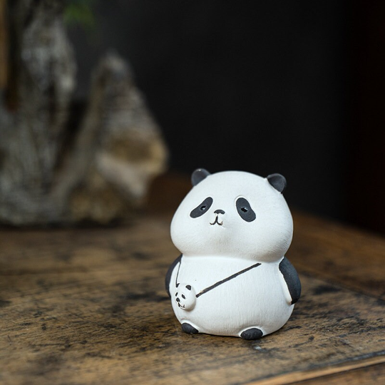 Mascotte de Thé Panda Bambou en Céramique