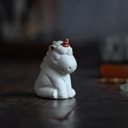 Mascotte de Thé Mouton Paisible en Argile