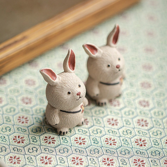 Mascottes de thé 2 lapins