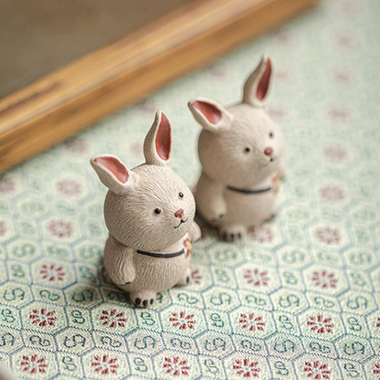 Mascottes de thé 2 lapins