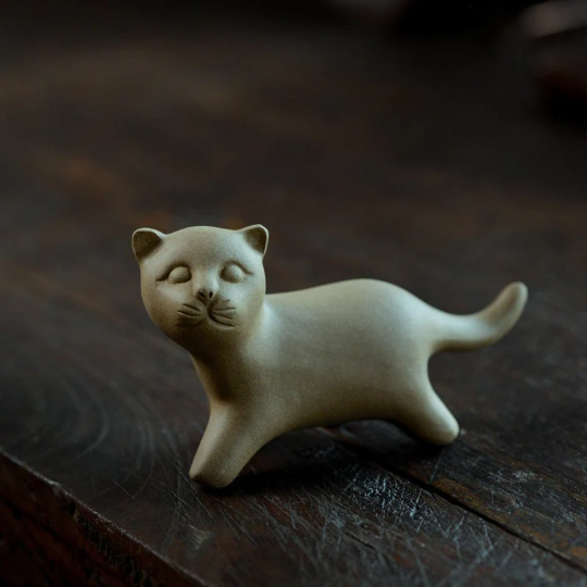Mascotte de Thé Lion Couché en Zisha