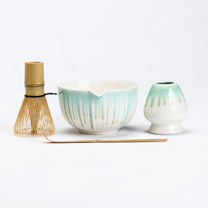 Set de Matcha vert 450ml glaçure coulante