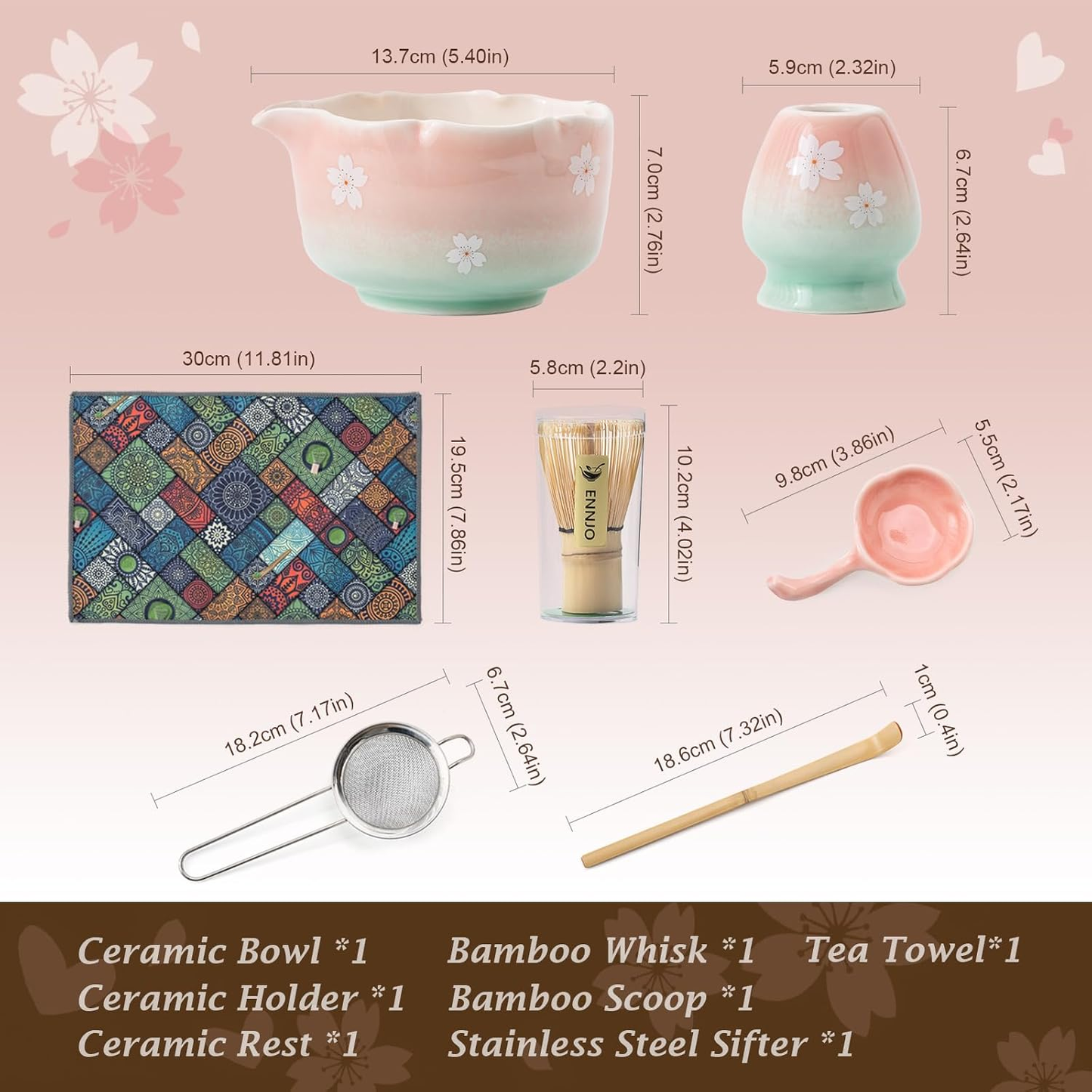 Set Matcha 500ml Sakura Dégradé Rose Zen Japonais