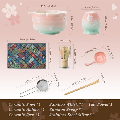 Set Matcha 500ml Sakura Dégradé Rose Zen Japonais