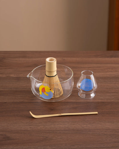 Set Matcha 550ml Glaçure Éclaboussure Texturé Art