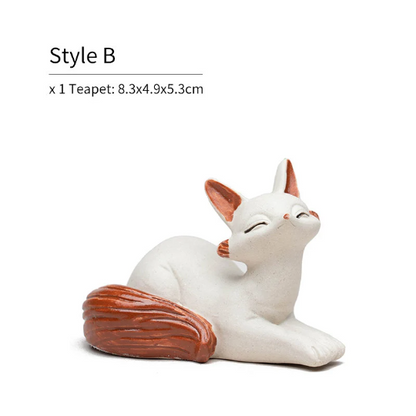Mascotte de Thé Tigre Blanc en Argile