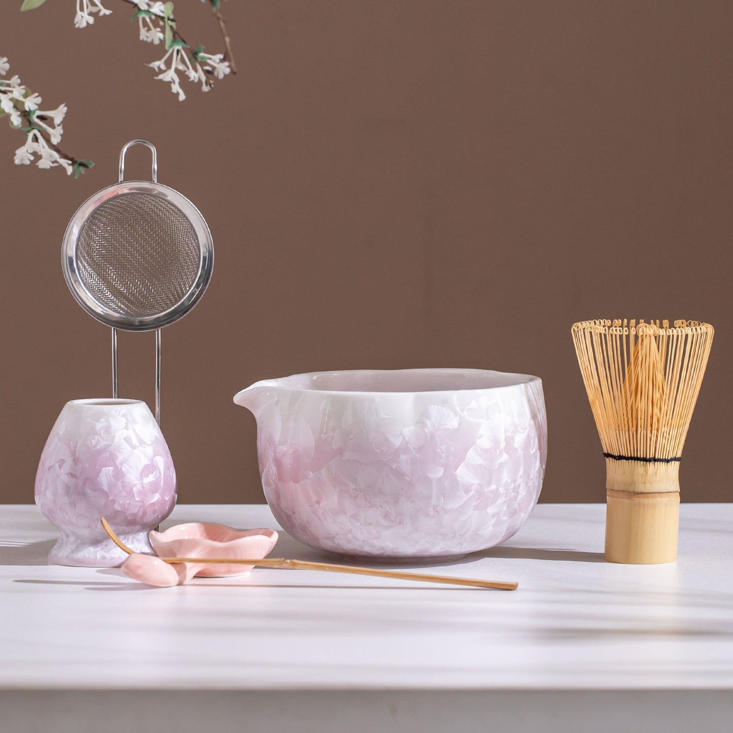 Set Matcha 700ml Violet Cristallisé Effet Gemme