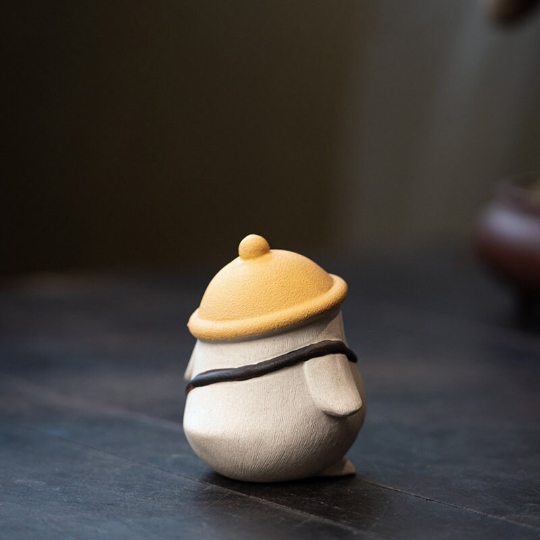Mascotte de Thé Cochon Bonheur en Argile