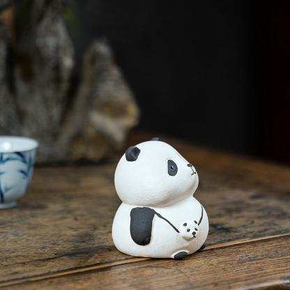 Mascotte de Thé Panda Bambou en Céramique