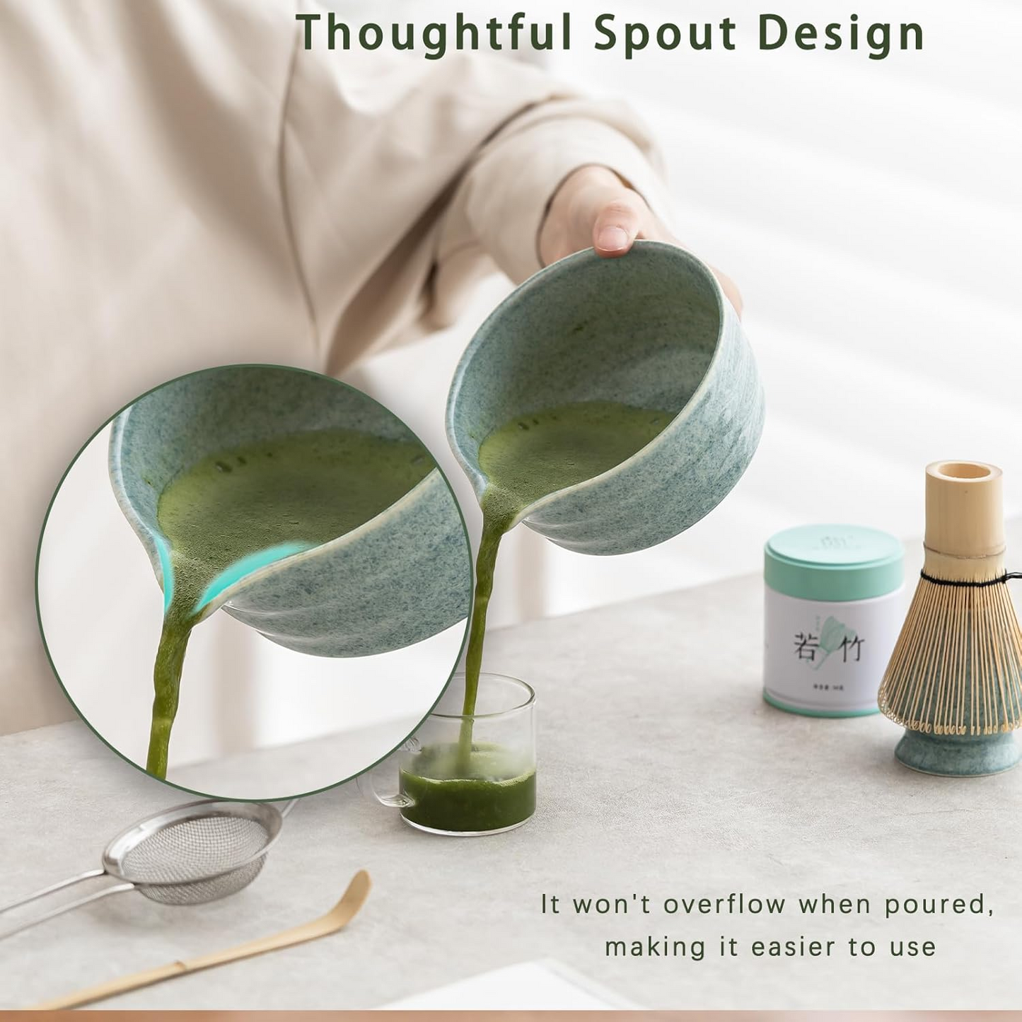 Set Matcha 500ml Bol Spout Design Moderne