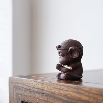 Mascotte de Thé Ours en Céramique