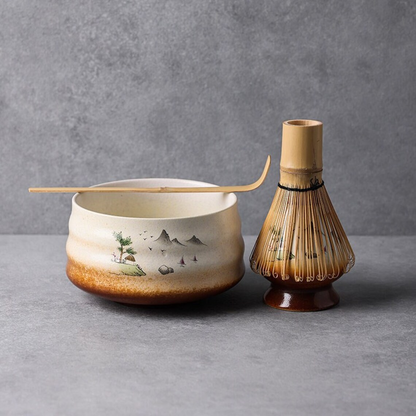 Set Matcha 500ml Fouet Tamis Inox Chashaku