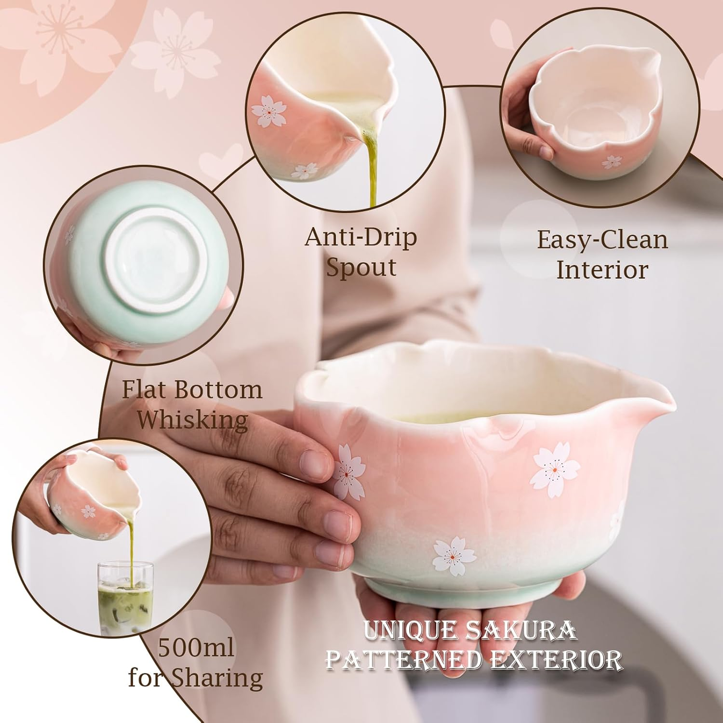 Set Matcha 500ml Sakura Dégradé Rose Zen Japonais