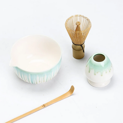 Set de Matcha vert 450ml glaçure coulante