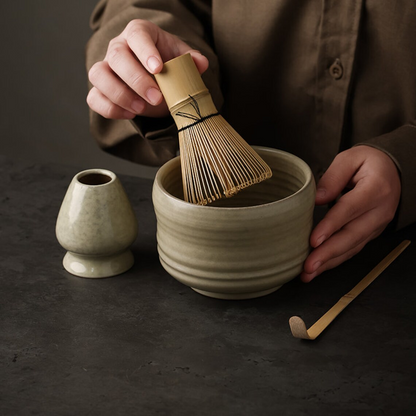 Set Matcha 470ml Japonais Authentique Bambou Fouet
