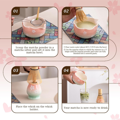 Set Matcha 500ml Sakura Dégradé Rose Zen Japonais
