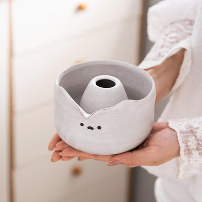 Set Matcha 550ml Ours Blanc Kawaii Céramique Doux