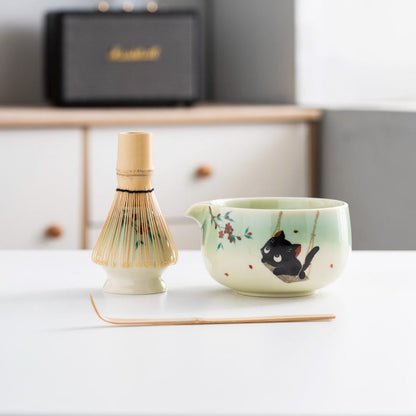 Set de matcha 450ml chat noir sakura