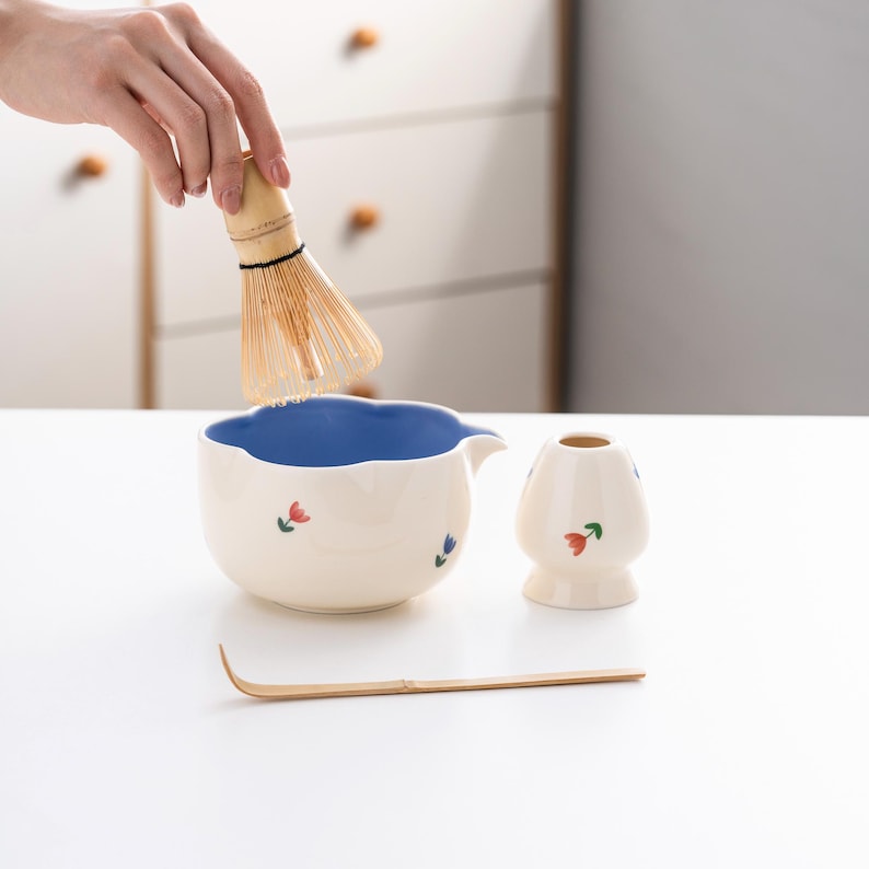 Set Matcha 500ml Bol Porcelaine Glaçure Profonde