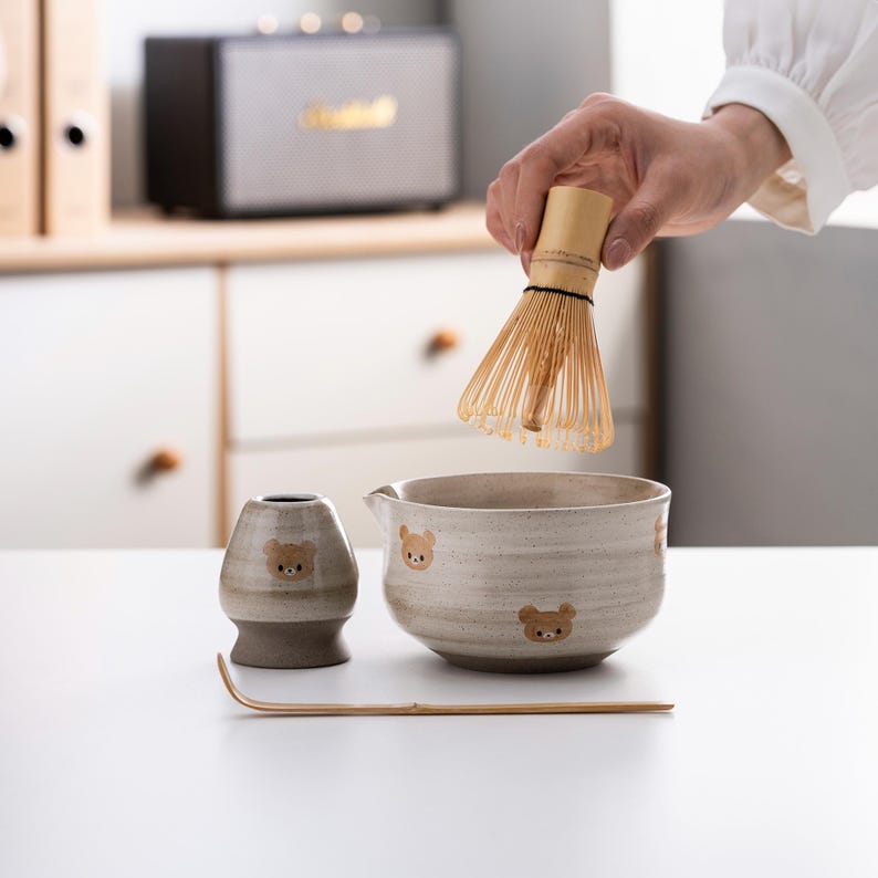 Set de matcha 450ml marron ours