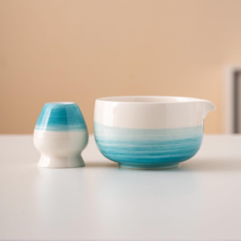 Set de Matcha ceramique 450ml belu ciel