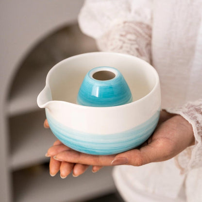 Set de Matcha ceramique 450ml belu ciel