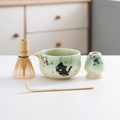 Set de matcha 450ml chat noir sakura