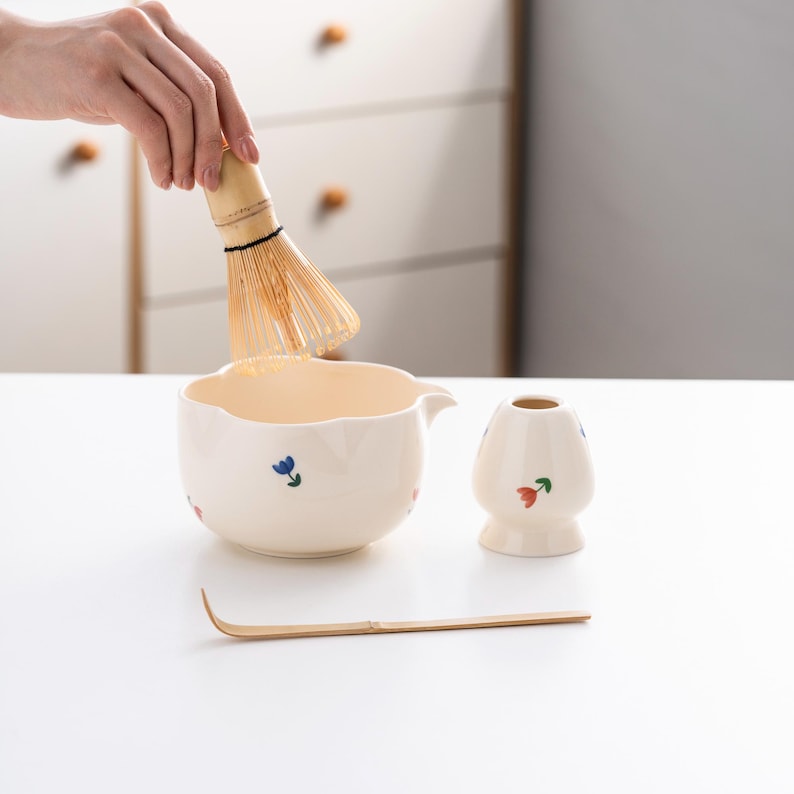 Set Matcha 500ml Bol Porcelaine Glaçure Profonde