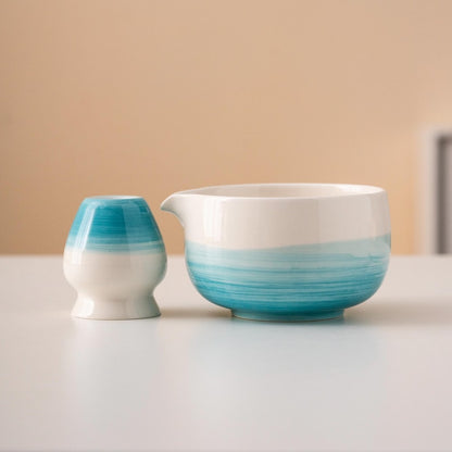 Set de Matcha ceramique 450ml belu ciel