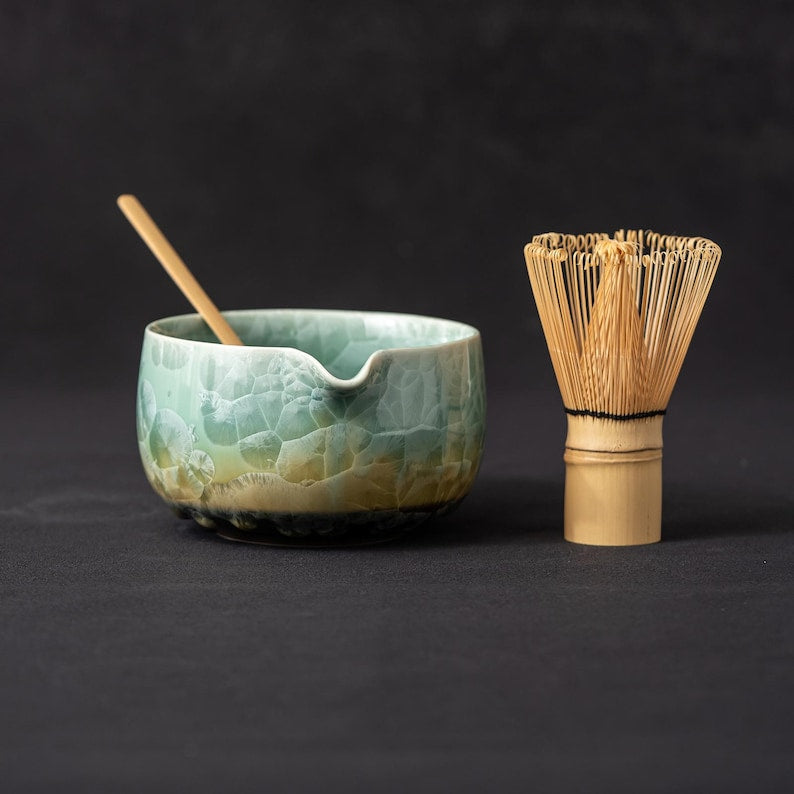 Set de Matcha cristaline 450ml tons terreux