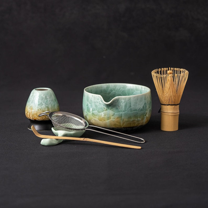 Set de Matcha cristaline 450ml tons terreux