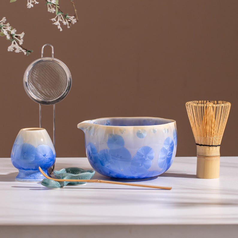 Set Matcha 700ml Céramique Grand Bol Tamis Scoop