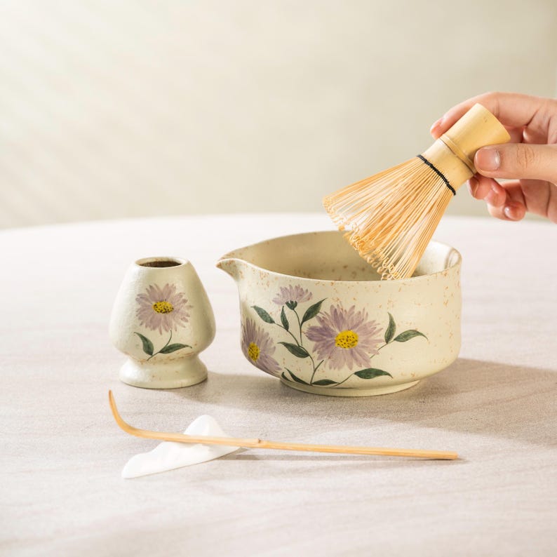 Set Matcha 500ml Céramique Émaillé Anti-Résidu