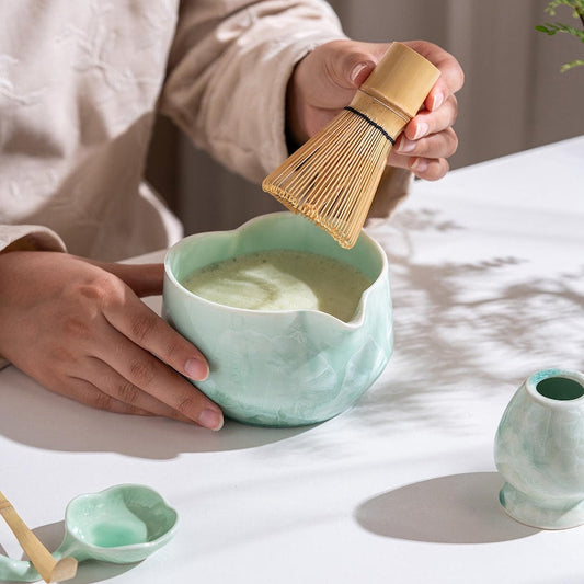Set Matcha 600ml Bol Large Dégradé Vert Profond