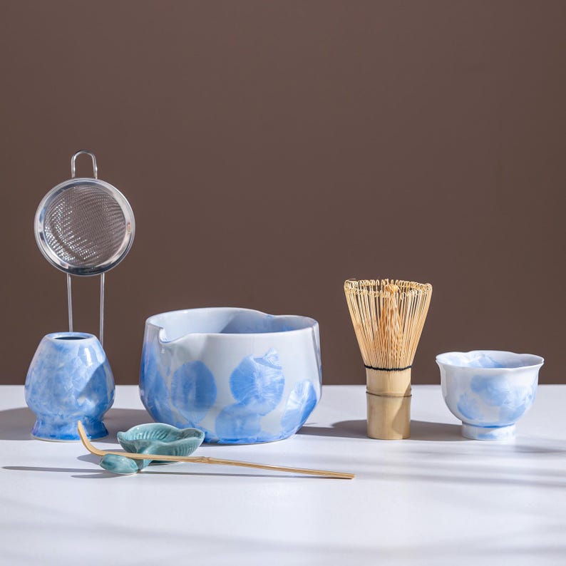 Set Matcha 600ml Fouet Fin Tamis Scoop Stand