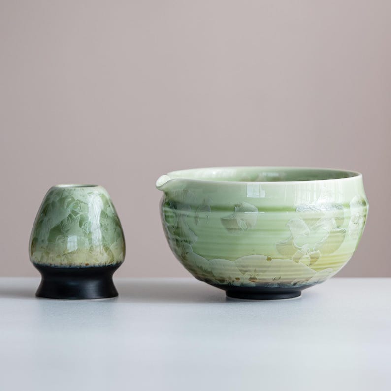 Set Matcha 600ml Bol Artisanal Glaçure Épaisse
