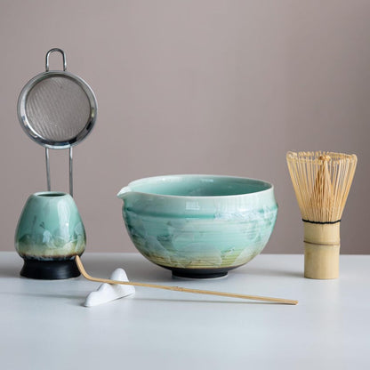 Set Matcha 600ml Bol Artisanal Glaçure Épaisse