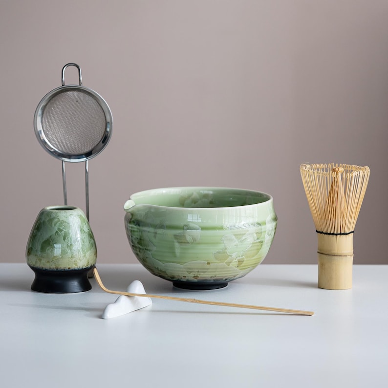 Set Matcha 600ml Bol Artisanal Glaçure Épaisse