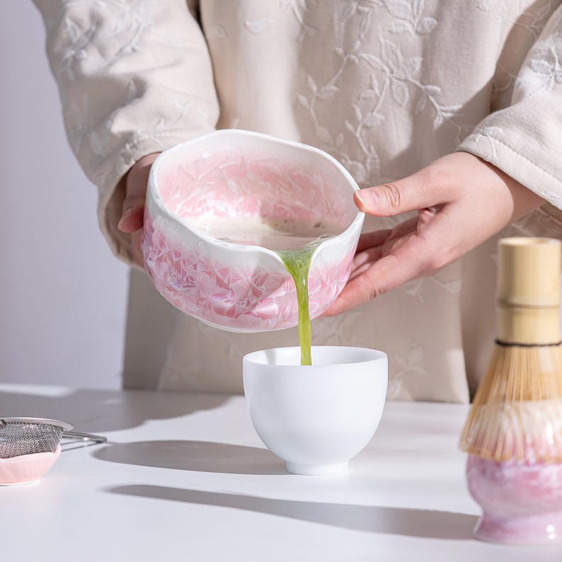 Set Matcha 600ml Céramique Mouchetée Rustique Wabi