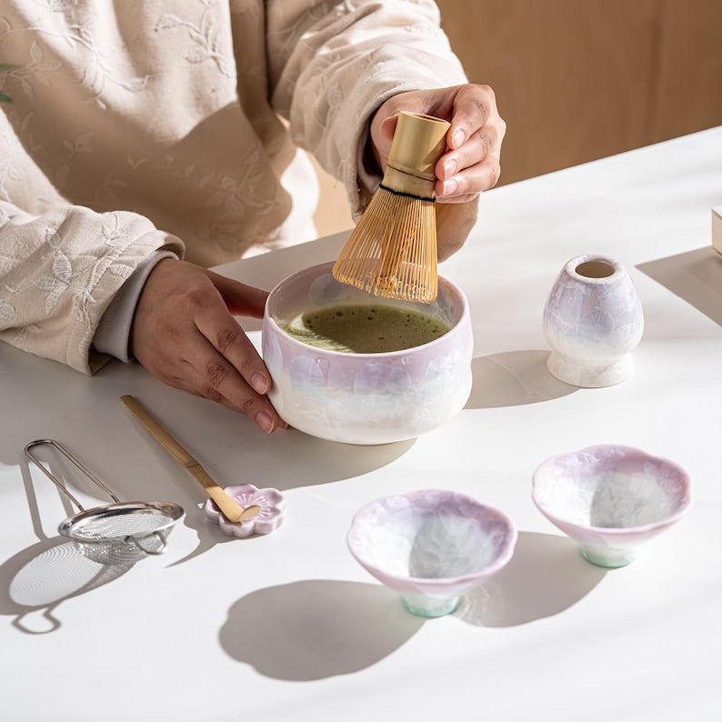 Set Matcha 480ml Artisanal Glaçure Naturelle Douce