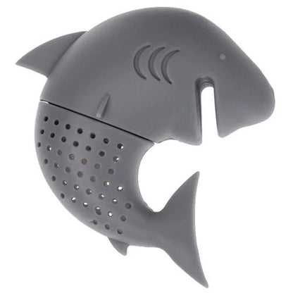 infuseur à thé requin sur fond blanc